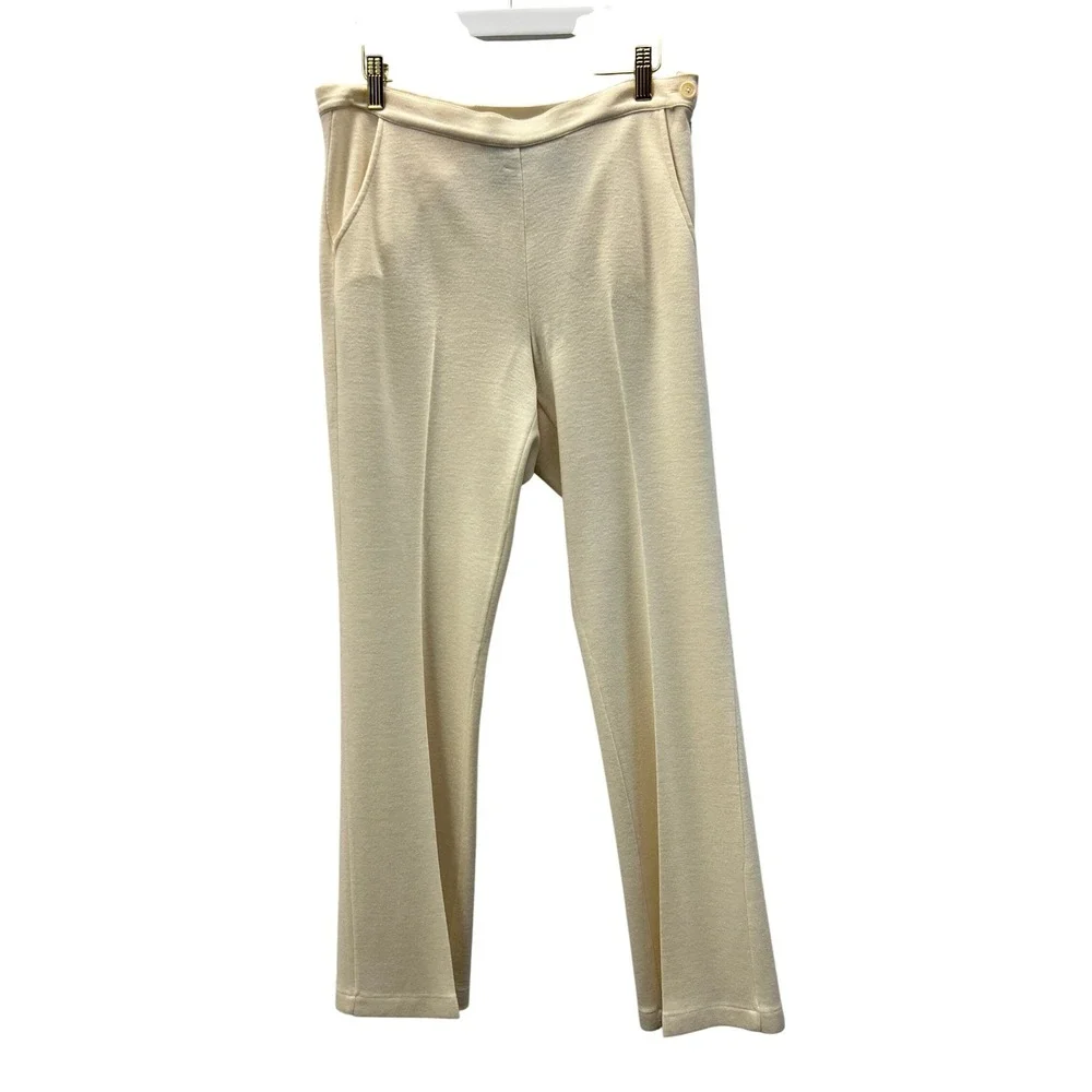 Lauren Ralph Lauren Pants Womens PS Cream Excellent Wool Blend Knit Straight Leg